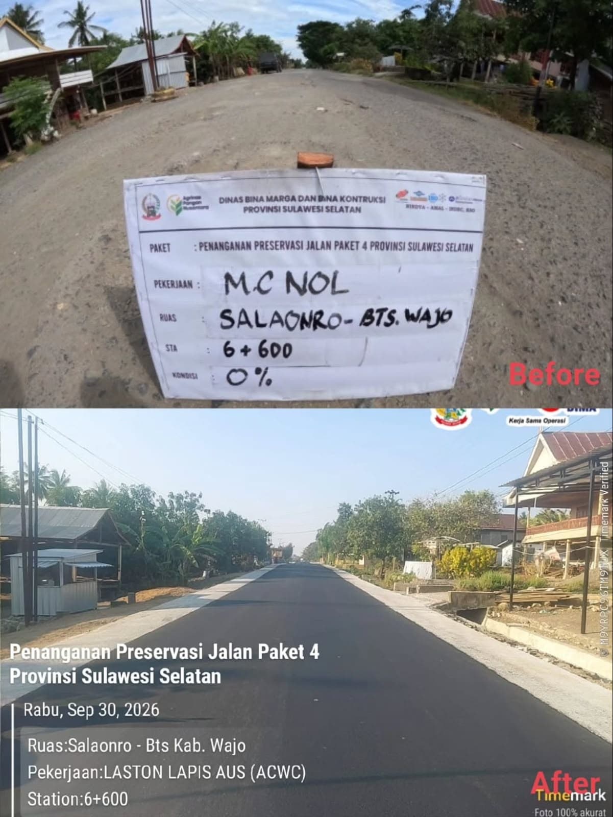 Ruas Jalan Salaonro Soppeng-Batas Wajo Kini Mulus Berkat Program MYP Pemprov Sulsel